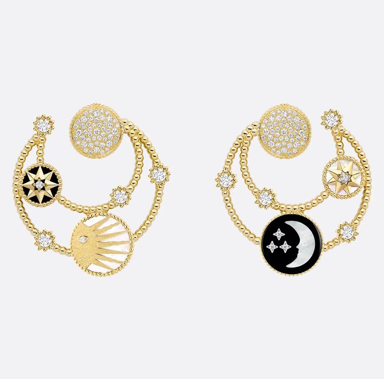 gold-tone celestial-themed earrings