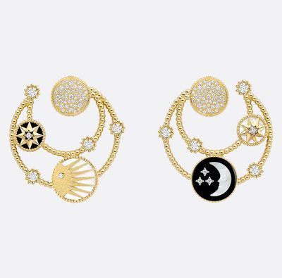 gold-tone celestial-themed earrings