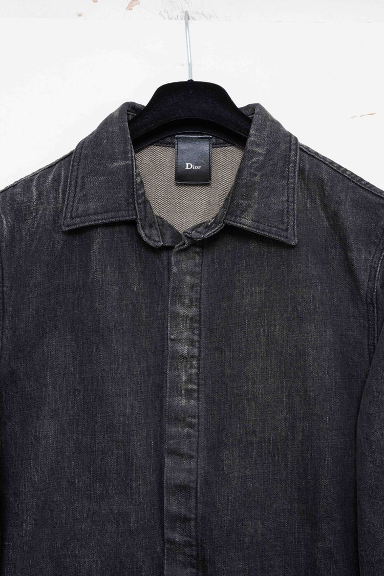 Dior Homme Coated Black Denim Blouson Jacket image 14