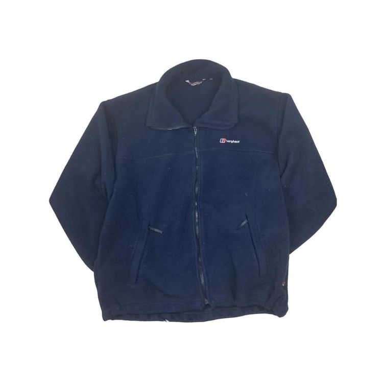Berghaus Navy Berghaus Polartec 1/4 Zip Fleece with embroidered white Berghaus spell out logo on the left of  product image