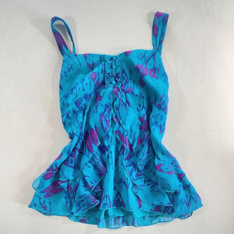 Per Una Blue Patterned Sleeveless Top