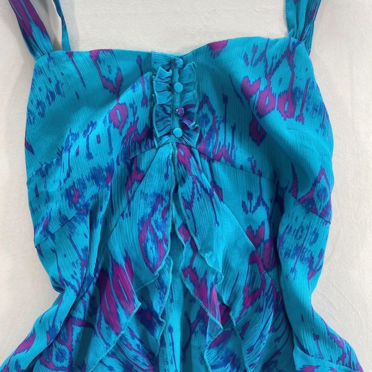Immagine di Per Una Blue Patterned Sleeveless Top 3