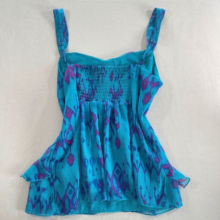 Immagine di Per Una Blue Patterned Sleeveless Top 4