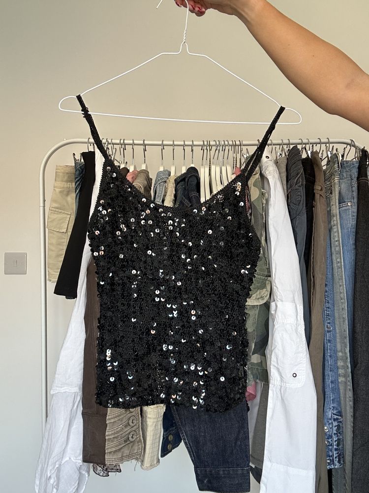 Other Black Sequin Spaghetti Strap Top product image