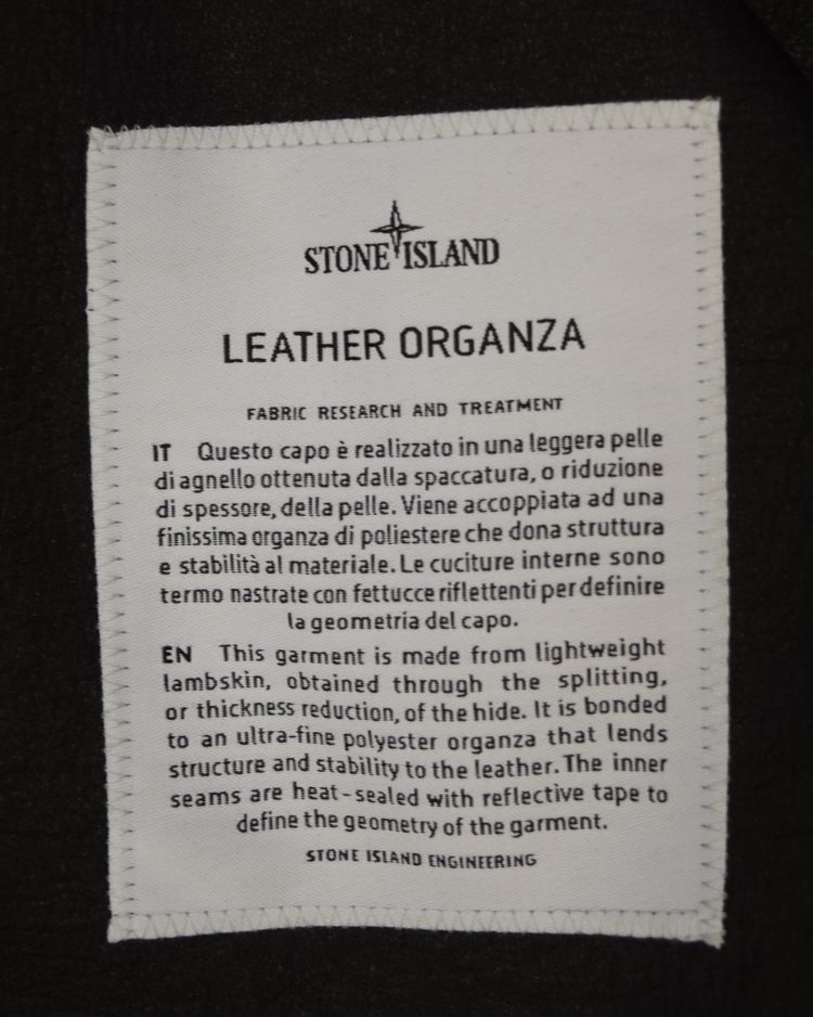 Stone Island Leather Organza Black image 3