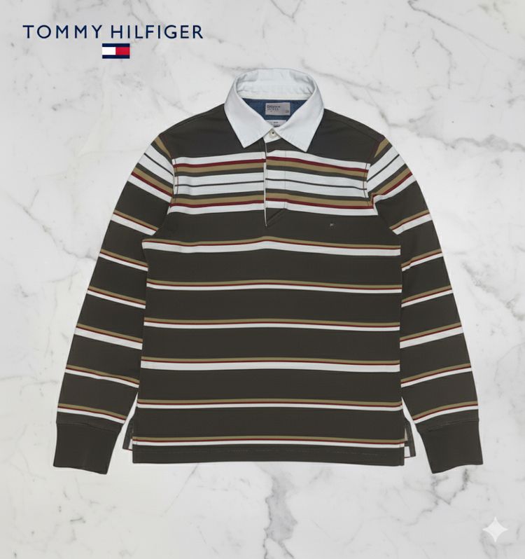 Tommy Hilfiger Striped Long Sleeve Polo Shirt