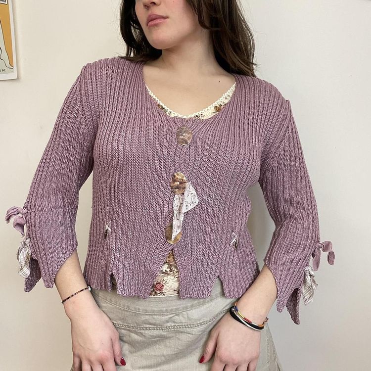 Other Y2K fairy lilac metallic knitted cardigan  product image