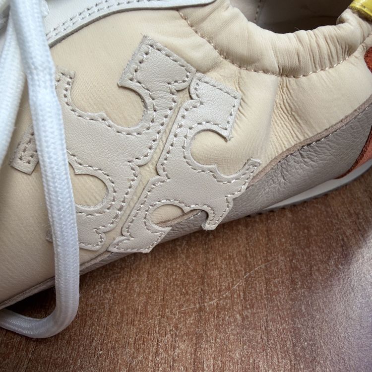 Tory Burch Colour Block Rust Yellow Suede Leather Sneakers Trainers Uk 7 70s image 5