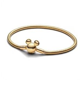 Gold Bracelet With Mickey Mouse Head Clasp disney pandora 100th anniversary bracelet image 1