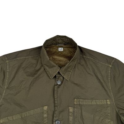 CP Company Khaki Brown Spellout Nylon Short Sleeve Button Shirt - Medium 8