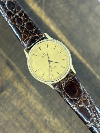 Vintage Omega De Ville Gold Dial Manual Wind Dress Watch