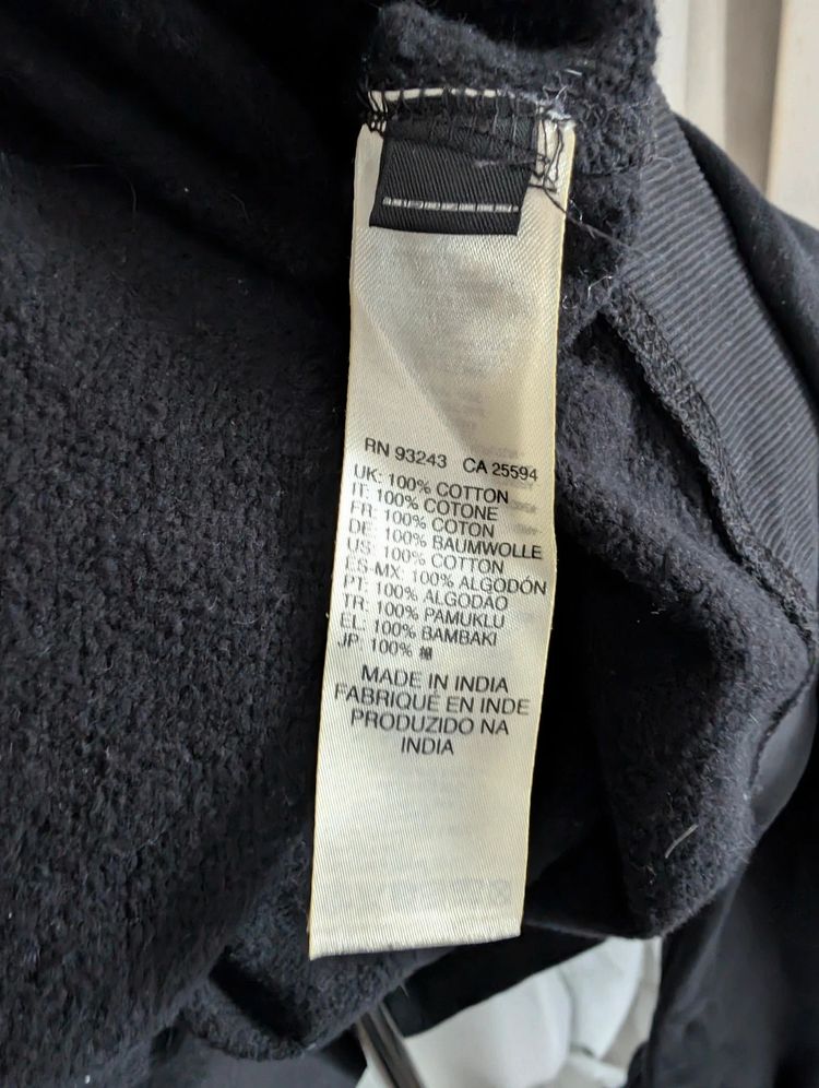 Diesel Black Rose Outline Graphic Sweatshirt Jumper Stud Detail image 6