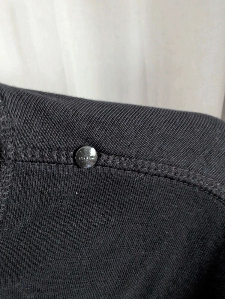 Diesel Black Rose Outline Graphic Sweatshirt Jumper Stud Detail image 4
