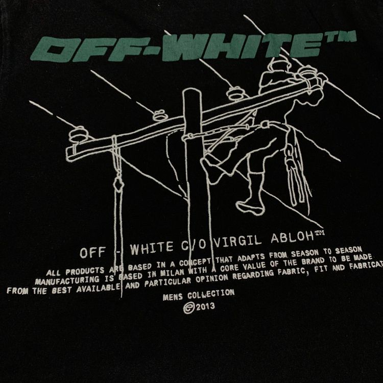 Off White Medium Trellis Worker Black Tee Virgil Abloh image 8