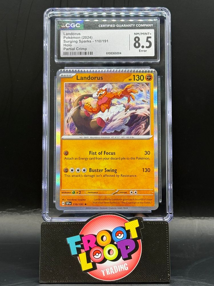 CGC NM/Mint+ 8.5 Landorus 110/191 Partial Crimp error obraz 1
