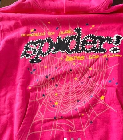 Spider Pink Hoodie With Spider Web Design