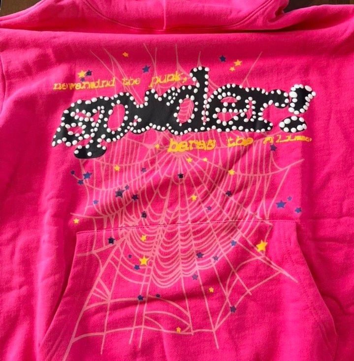 Spider Pink Hoodie With Spider Web Design 2