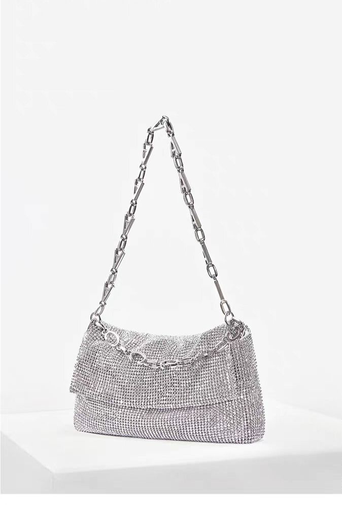Silver Chain Shoulder Bag Purely handmade image 1