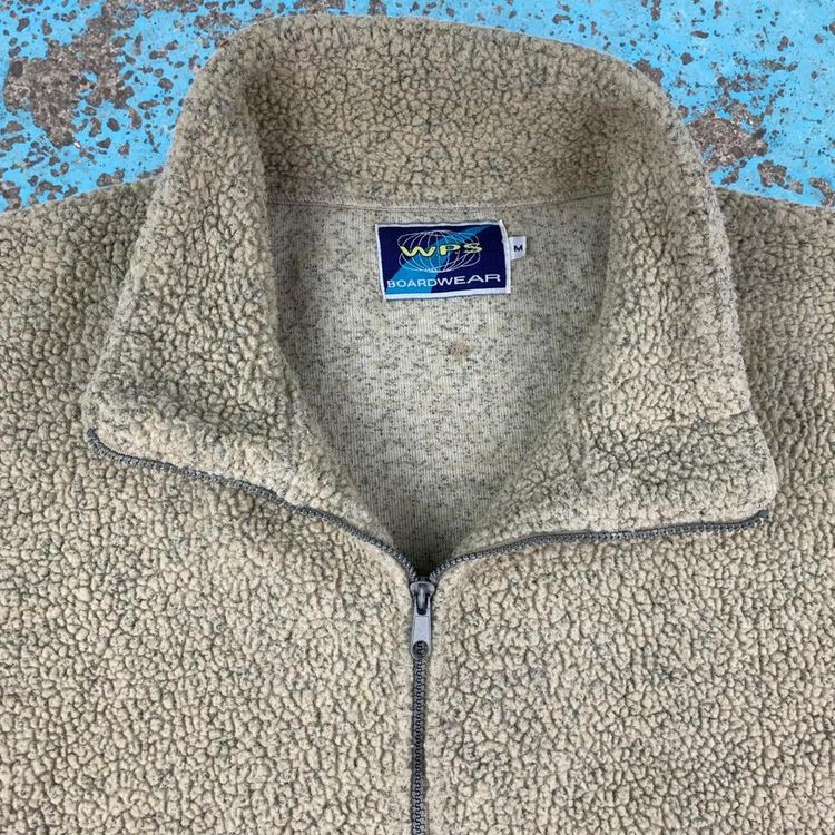 WPS Boardwear 90s Vintage Retro Surfer Borg Fleece Cream Medium 2
