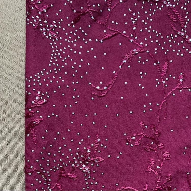 Y2K Burgundy Long Sleeve Sparkly Top imagen 3