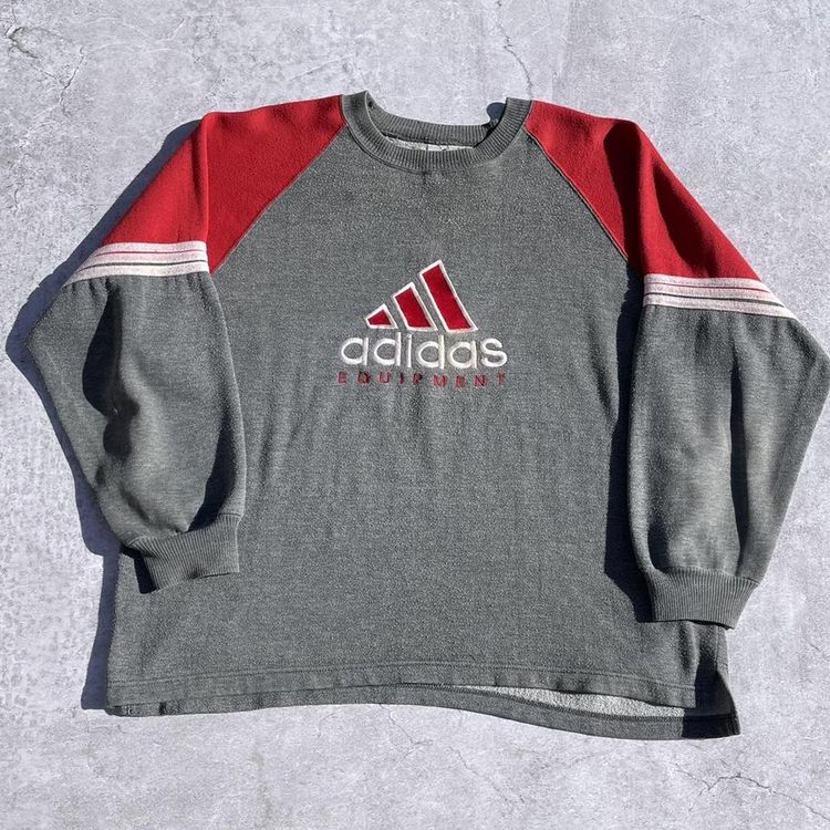 Adidas Equipment Grey and Red Sweatshirt