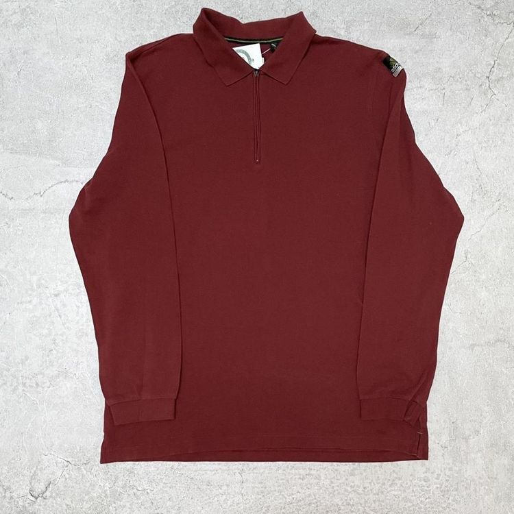 Adidas Adidas Equipment Burgundy Long Sleeve Polo Shirt imagen del producto
