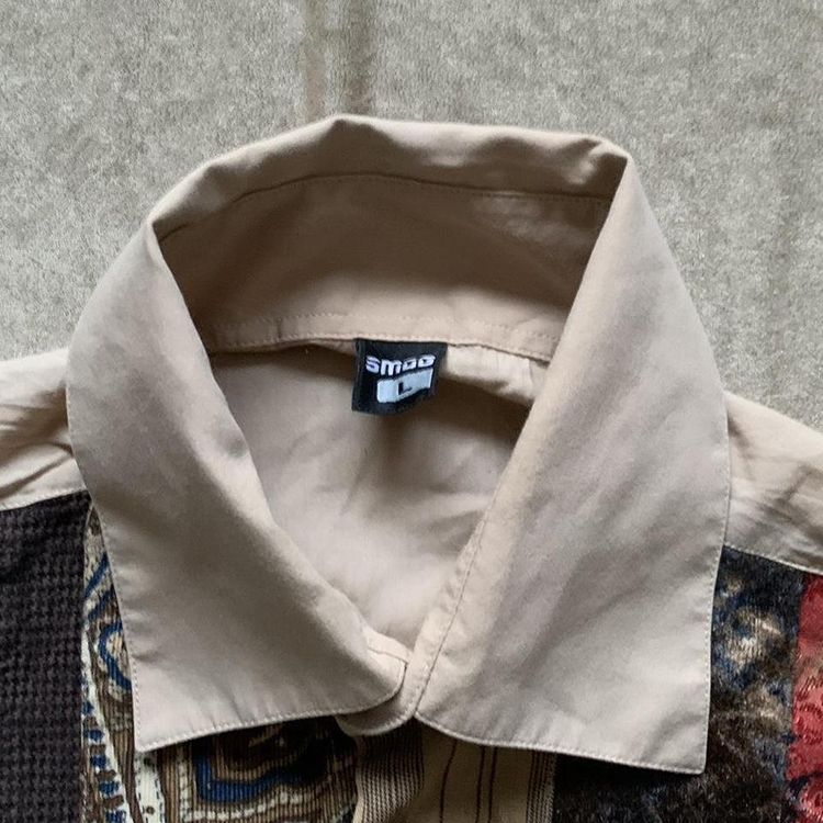 Vintage Boho Velour Patchwork Shirt image 3