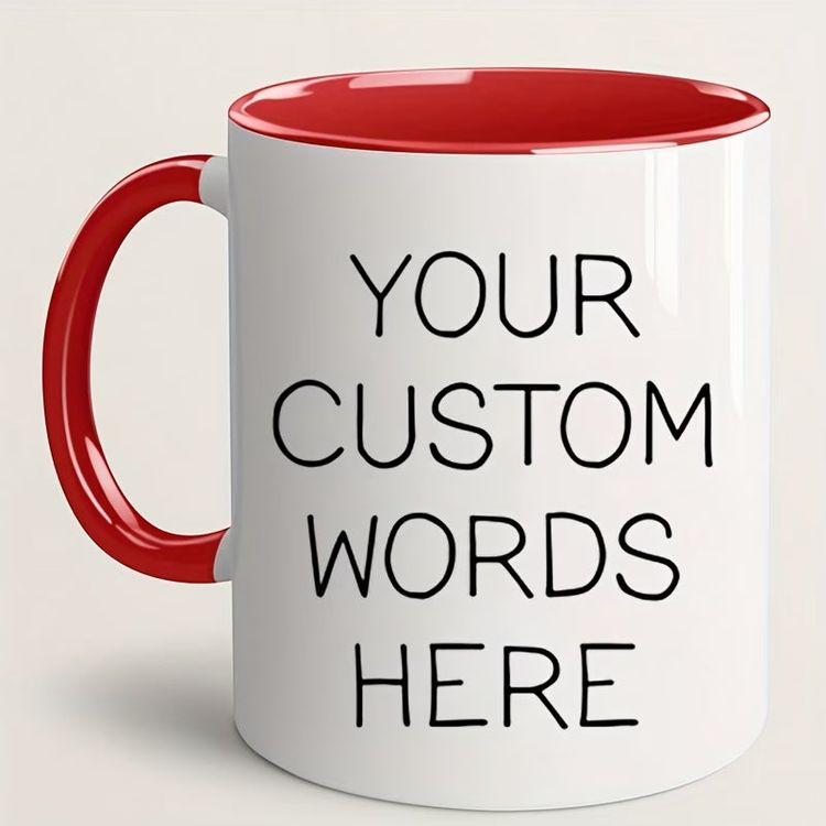 Personalized Your Custom Words Here Ceramic Coffee Mug – Custom Text, Personalized Message & Custom Typography Novelty Cup (M1185) 2