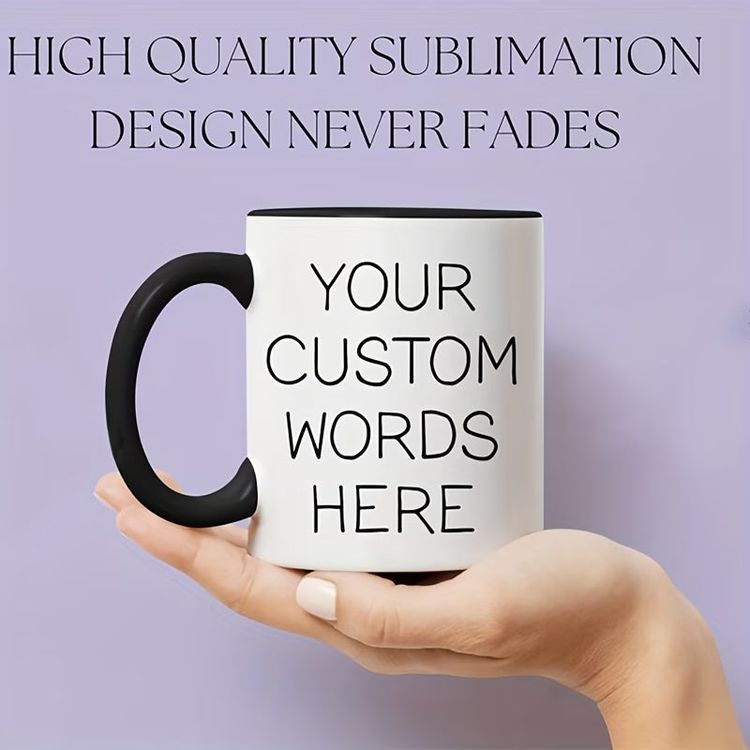 Personalized Your Custom Words Here Ceramic Coffee Mug – Custom Text, Personalized Message & Custom Typography Novelty Cup (M1185) 3