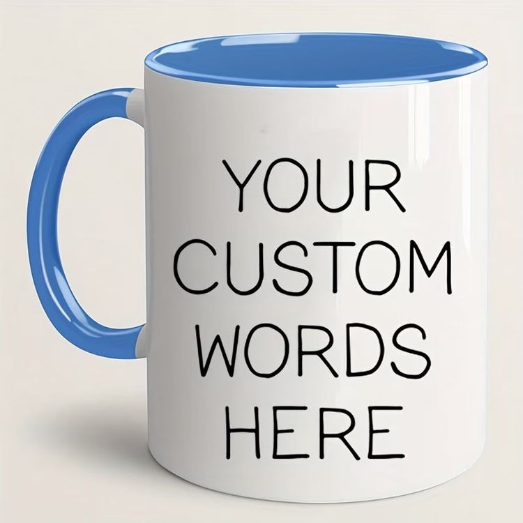 Personalized Your Custom Words Here Ceramic Coffee Mug – Custom Text, Personalized Message & Custom Typography Novelty Cup (M1185) 5
