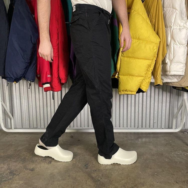 Fila Fila Cargo Trousers Straight Fit Workwear Vintage Pants, Black, Mens 34" product image