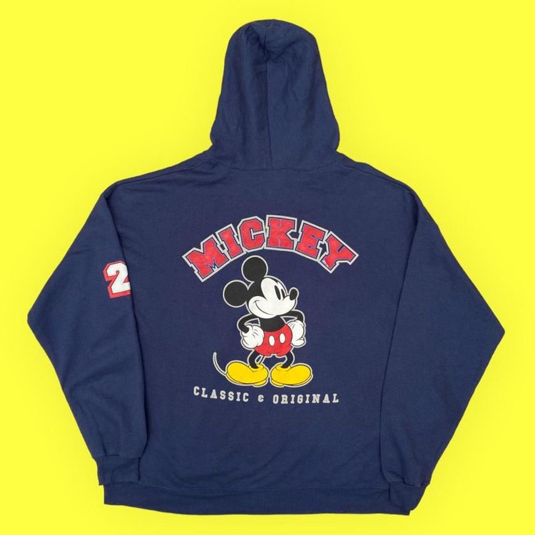 Disney Vintage Authentic Disney Parks Full Zip Up Mickey Mouse Front & Back Hoodie in Navy product image