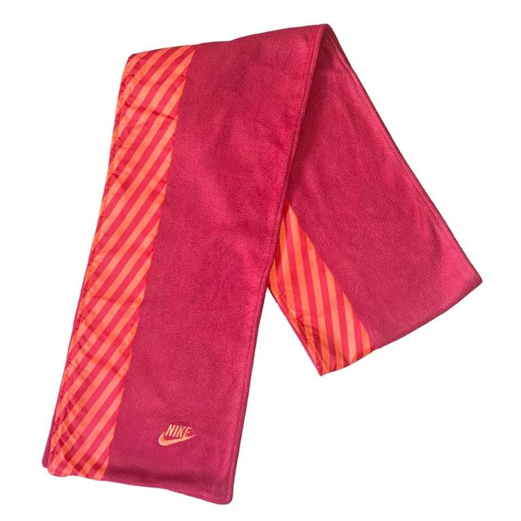Nike red and orange scarf with embroidered Nike spellout and swoosh logo on both ends image 1