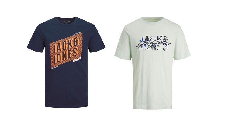 Jack & Jones Twin Pack Short Sleeve Printed Tee Size 1XL image 28