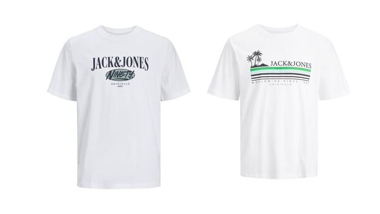 Jack & Jones Twin Pack Short Sleeve Printed Tee Size 1XL image 20