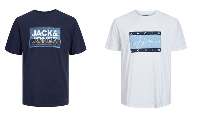 Jack & Jones Twin Pack Short Sleeve Printed Tee Size 1XL image 10