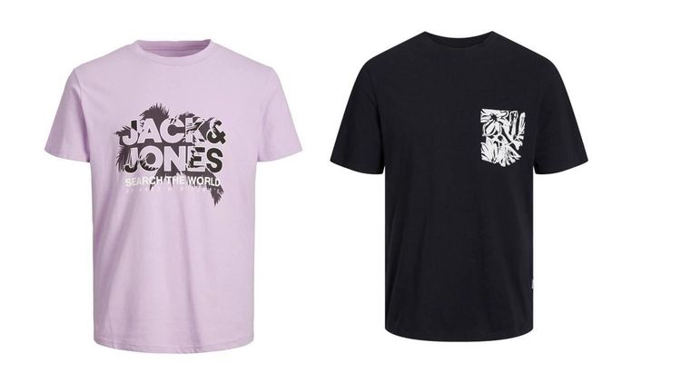 Jack & Jones Twin Pack Short Sleeve Printed Tee Size 1XL image 36