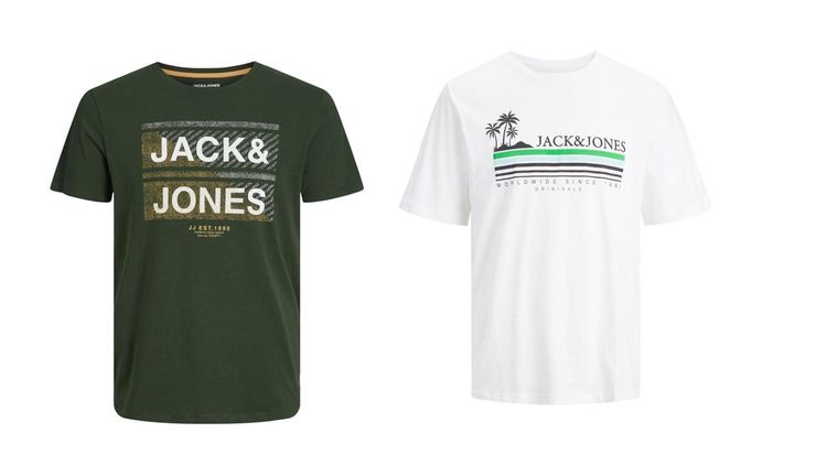 Jack & Jones Twin Pack Short Sleeve Printed Tee Size 1XL image 38