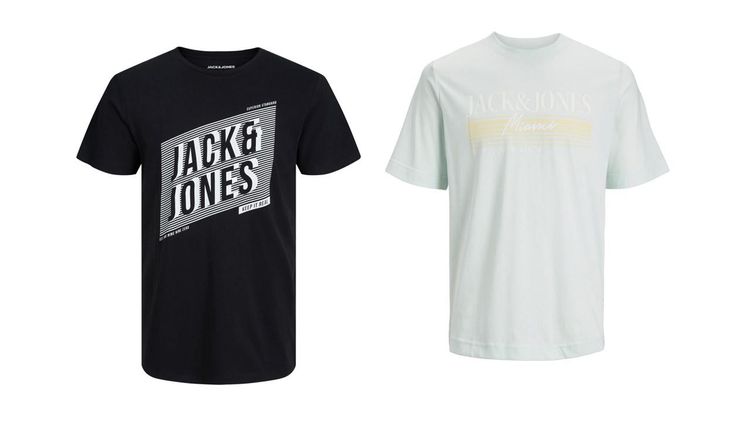 Jack & Jones Twin Pack Short Sleeve Printed Tee Size 1XL image 32