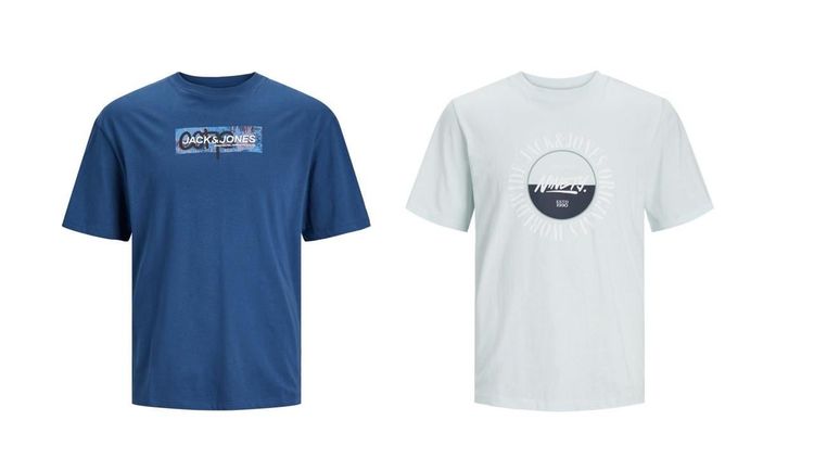 Jack & Jones Twin Pack Short Sleeve Printed Tee Size 1XL image 23
