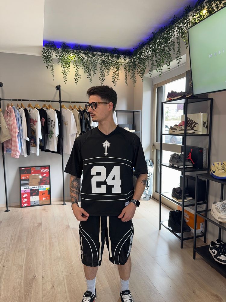 Black Sports Jersey And Shorts Set