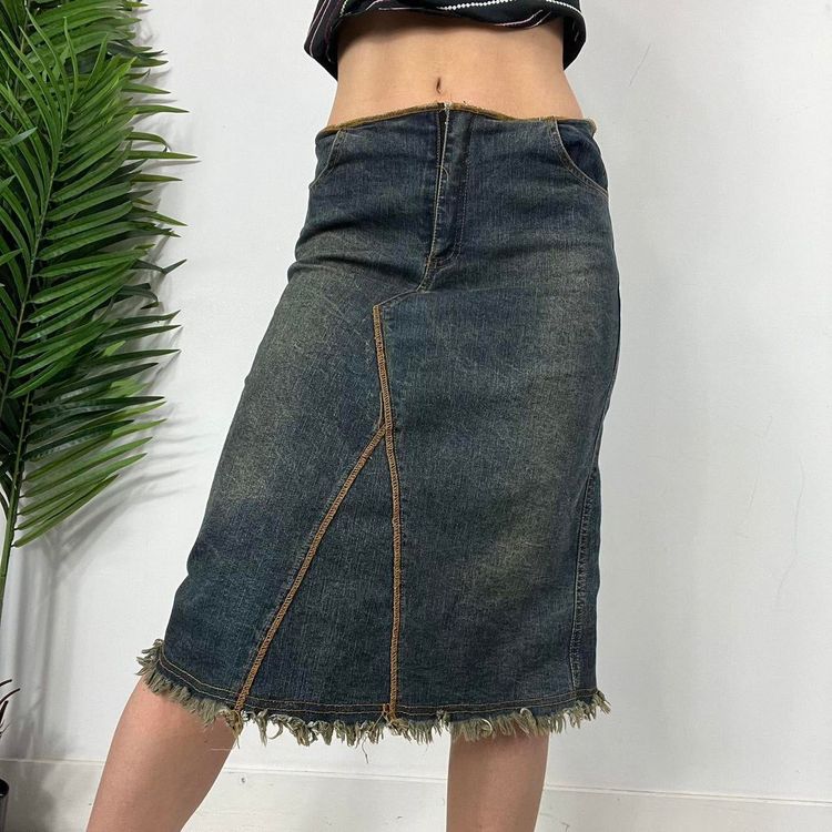 Zen Den  90s Raw Hem Denim Midaxi Skirt product image