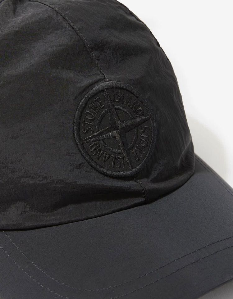 Stone Island Black Nylon Metal Cap image 3