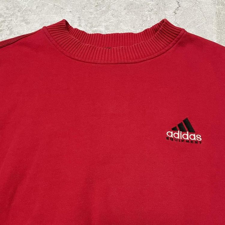 Vintage Adidas Equipment Red Embroidered Sweatshirt image 3