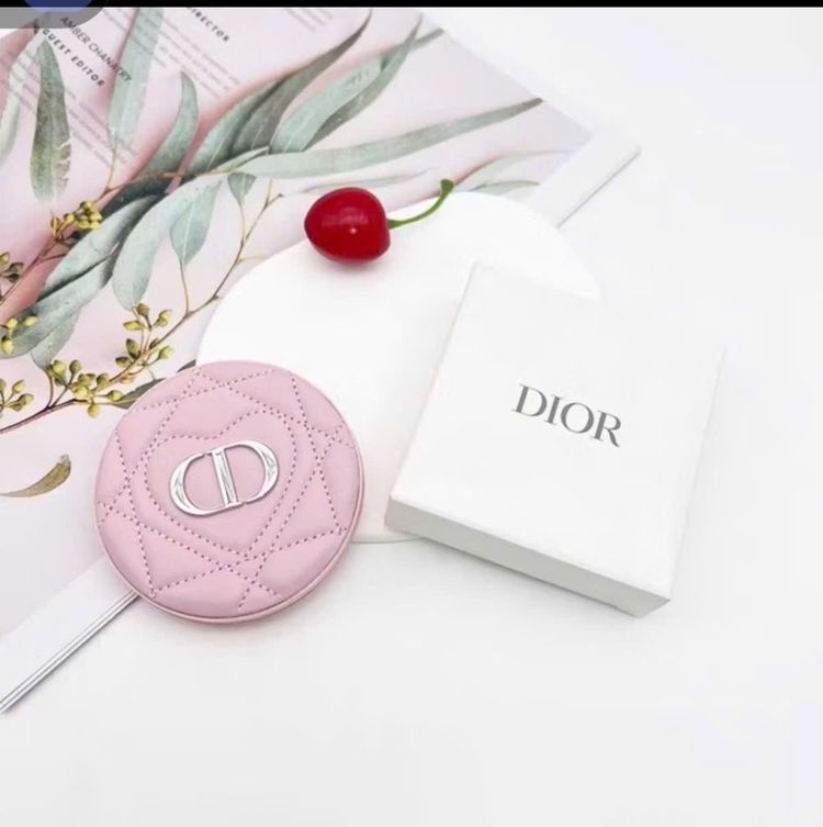 Dior Pink Round Quilted Pouch