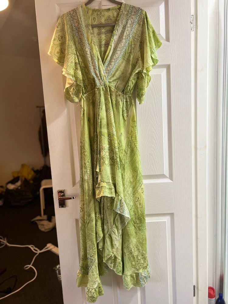 Green Patterned Dress Kaftan Dress
