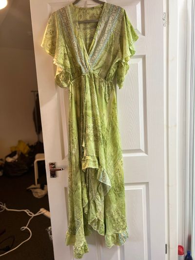 Green Patterned Dress Kaftan Dress
