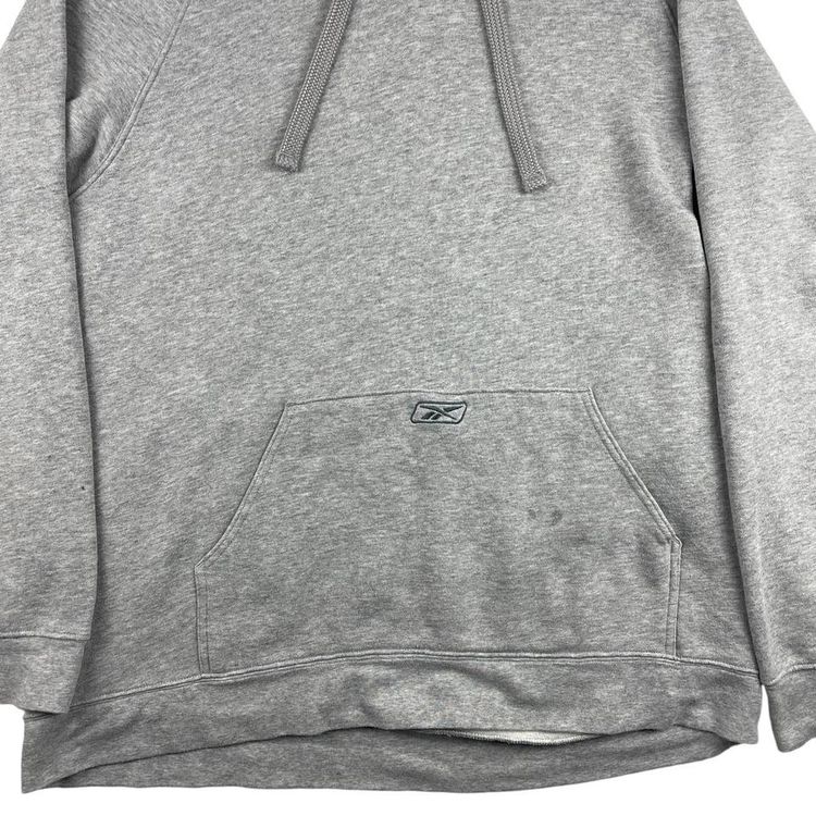 Y2K Vintage Reebok Embroidered Centre Logo Hoodie Grey XL 3