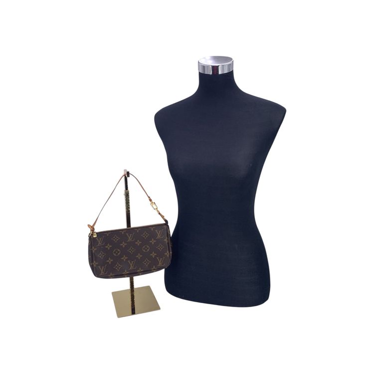 Borsa Louis Vuitton Pochette Accessoires in Tela Monogram Marrone 3