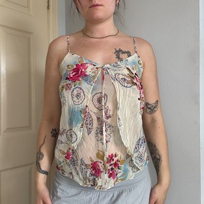 Floral Print Sleeveless Top